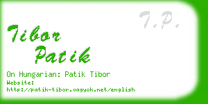 tibor patik business card
